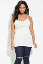 Forever21 Plus Women's  Cream Plus Size V-neck Cami