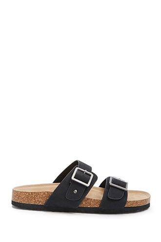 Forever21 Faux Leather Buckle-strap Slides