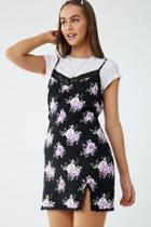 Forever21 Floral Lace-trim Cami Mini Dress