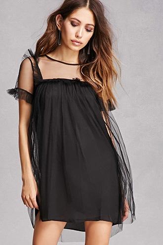 Forever21 Ruffle Mesh Mini Dress