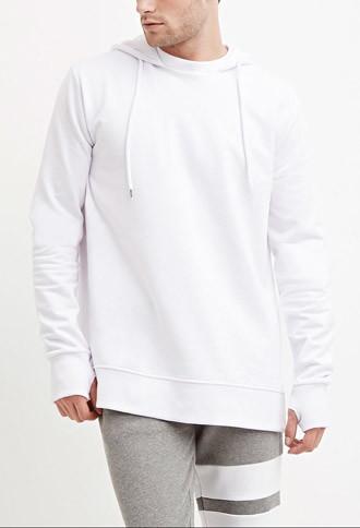 21 Men Men's  White Cotton-blend Vented Hoodie