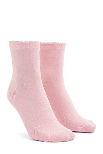 Forever21 Textured Trim Crew Socks