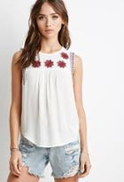 Forever21 Star-embroidered Peasant Top