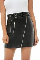 Forever21 Faux Patent Leather Moto Skirt