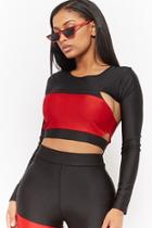 Forever21 Colorblocked Cutout Crop Top