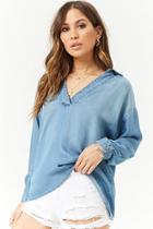 Forever21 Faded Wash Chambray Top