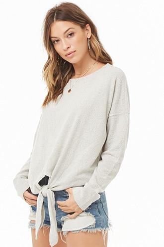 Forever21 Plush Tie-front Top
