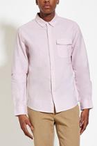 21 Men Men's  Pink Cotton Pocket Shirt