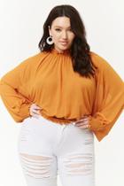 Forever21 Plus Size Smocked Chiffon Top