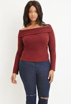 Forever21 Plus Women's  Folded Off-the-shoulder Top