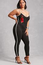 Forever21 Plus Size Floral Patch Jumpsuit