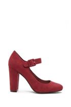 Forever21 Women's  Faux Suede Ankle-strap Heels