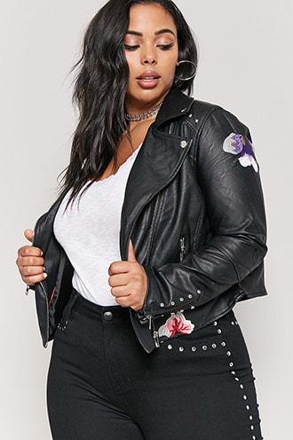 Forever21 Plus Size Studded Faux Leather Jacket