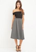 Forever21 Pleated Stripe Skirt