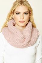 Forever21 Pink Purl Knit Infinity Scarf