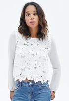 Forever21 Floral Crochet Overlay Top
