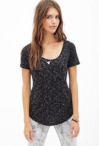 Forever21 Marled Knit Pocket Tee