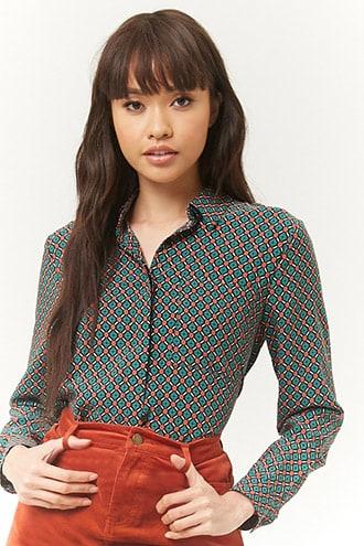 Forever21 Ornate High-low Shirt