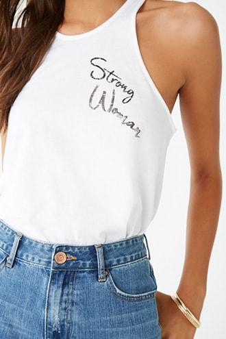 Forever21 Strong Woman Graphic Muscle Tank