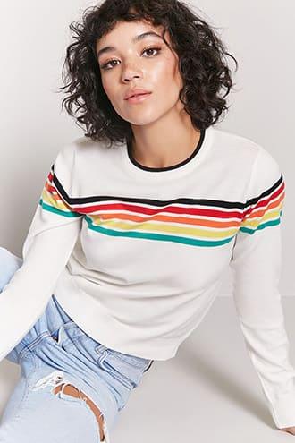Forever21 Rainbow Stripe Top