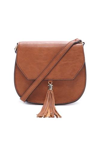 Forever21 Faux Leather Saddle Crossbody