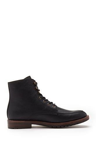 21 Men Faux Leather Ankle Boots Black 8