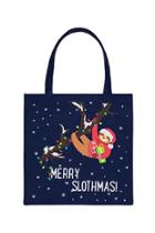 Forever21 Christmas Sloth Graphic Canvas Tote