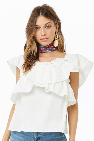 Forever21 Cascade Ruffle Top