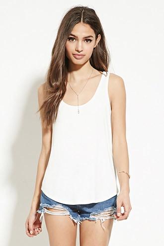Forever21 Women's  Curved-hem Tank