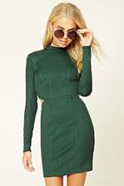 Love21 Women's  Hunter Green Contemporary Bodycon Dress