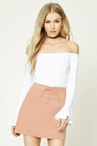 Forever21 Corduroy Lace-up Mini Skirt