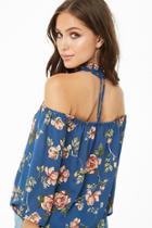 Forever21 Floral Off-the-shoulder Chiffon Top