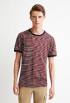 21 Men Striped Ringer Tee