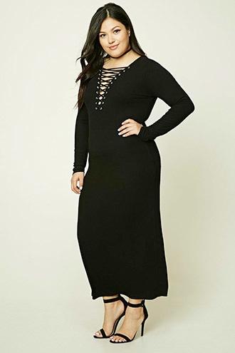 Forever21 Plus Size Lace-up Front Dress