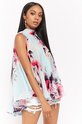Forever21 Eta Floral Trapeze Top