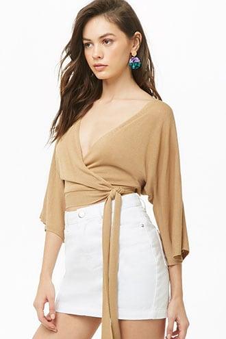 Forever21 Dolman Tie-front Top