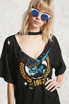 Forever21 Raw-cut Eagle Graphic Tee