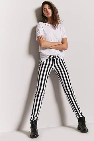 Forever21 Skinny Stripe Jeans
