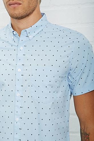 Forever21 Triangle Print Slim Fit Shirt