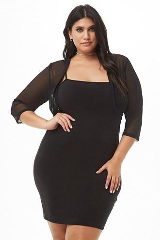 Forever21 Plus Size Sheer Mesh Shrug