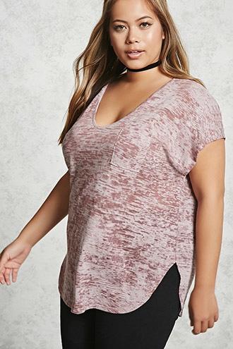 Forever21 Plus Size V-neck Burnout Tee