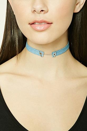Forever21 Denim Chain-link Choker