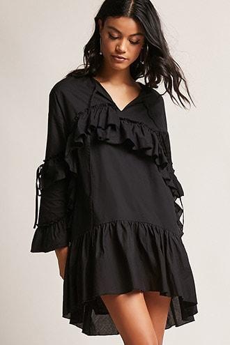 Forever21 Ruffle-trim Poplin Mini Dress
