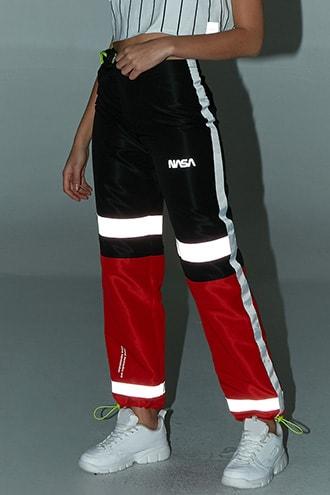 Forever21 Nasa Reflective-trim Colorblock Joggers