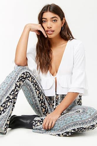 Forever21 Floral Ornate Knit Pants