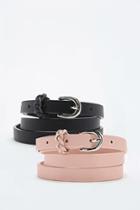 Forever21 Faux Leather Braided-trim Belt