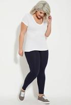 Forever21 Plus Women's  Navy Plus Size Classic Heathered Leggings