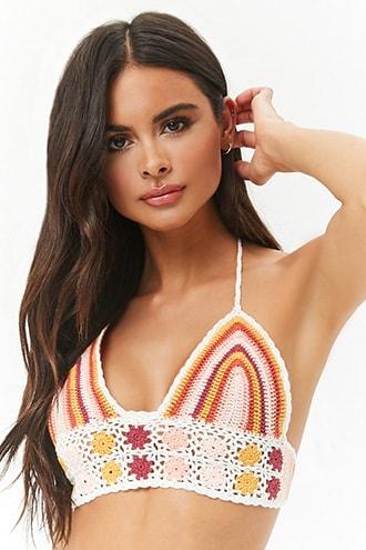 Forever21 Crochet Halter Bikini Top
