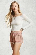 Forever21 Scalloped Desert Print Shorts