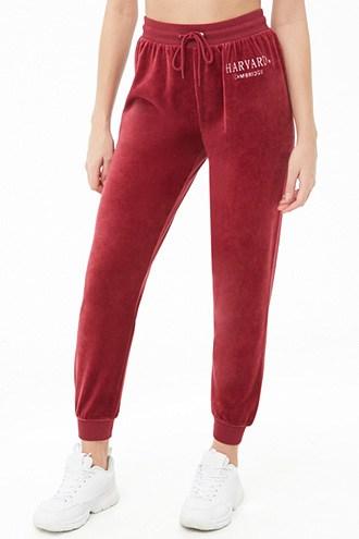 Forever21 Harvard Velour Joggers